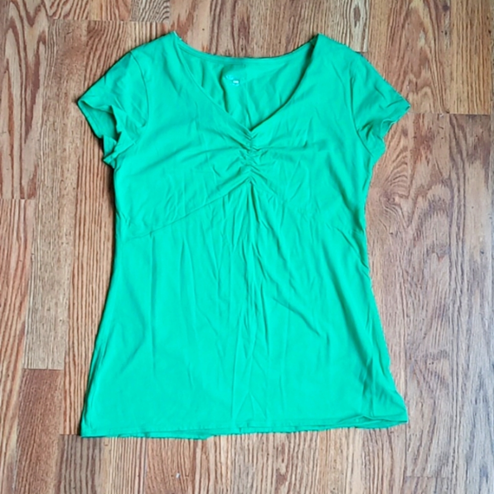 MERONA Women's Cinch Front T-shirt - Green - Medium